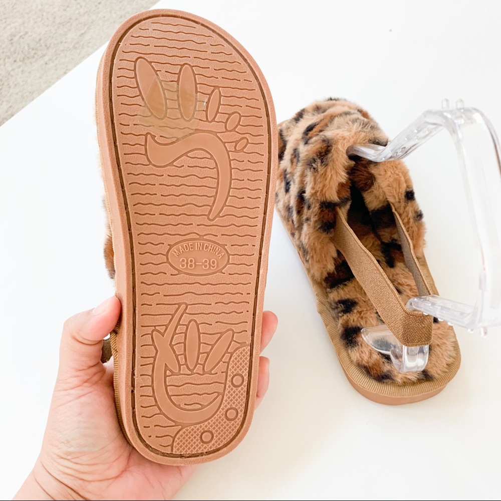 ❌SOLD❌ J. Mark Leopard Fluffy Slides Mellow-01 - Picture 6 of 8